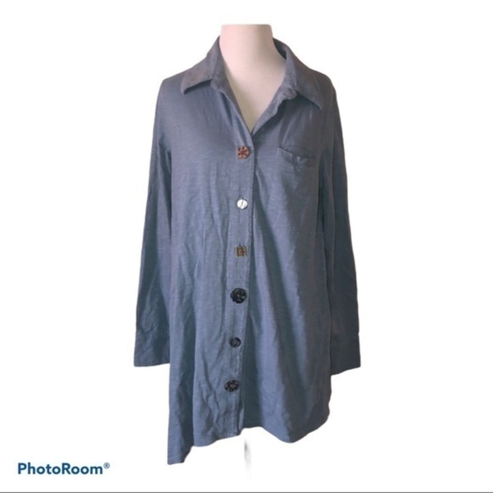 Soft surroundings women’s medium eclectic button down‎ blouse